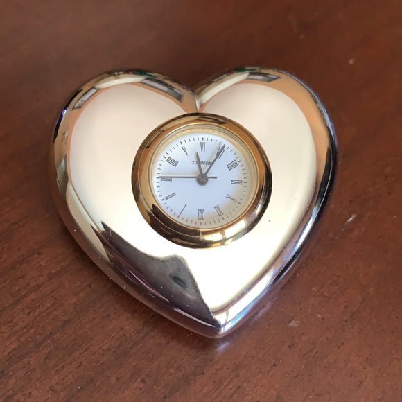 Heart silver table clock - Picture 3 of 4